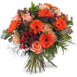 Mixed bouquet in orange shades (Vase Not Included)