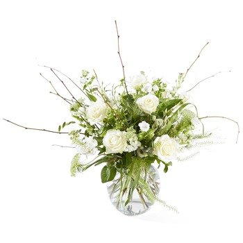 Farewell - White funeral bouquet - includes vase