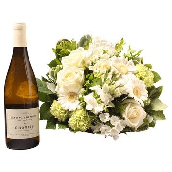White bouquet with Chablis