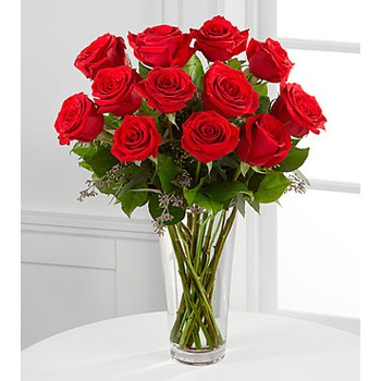 The Long Stem Red Rose Bouquet by FTD - VASE INCLUDED