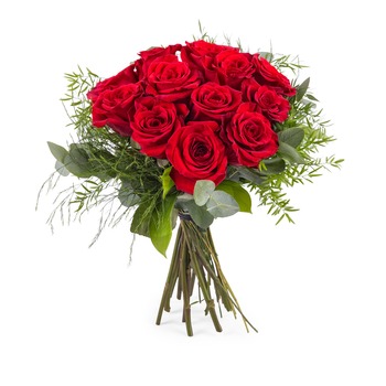 12 Short-stemmed Red Roses (Vase not included)